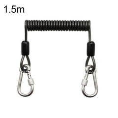 Heavy Duty Fishing Safety Rope 49-Strand Steel Cable With Locking Carabiner, 1.5m, 2m, 3m