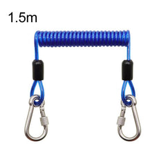 Heavy Duty Fishing Safety Rope 49-Strand Steel Cable With Locking Carabiner, 1.5m, 2m, 3m