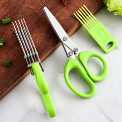 LsCook Stainless Steel Multi-Blade Multi-Function Kitchen Scallion Scissors, Cardboard Packaging 3-layer, Cardboard Packaging 5-layer