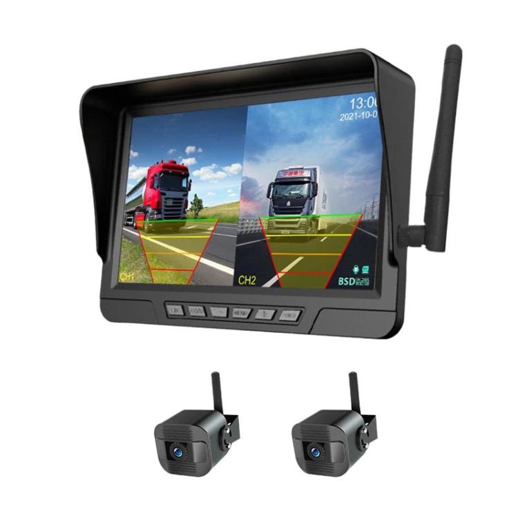 Q12 7 Inch Car HD Infrared Night Vision Wireless Recorder No-Wiring Backup Camera Monitor, One, Two, Three, Four