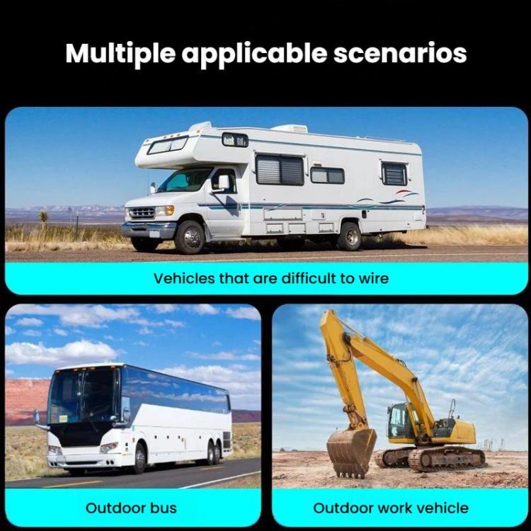 Q12 7 Inch Car HD Infrared Night Vision Wireless Recorder No-Wiring Backup Camera Monitor, One, Two, Three, Four