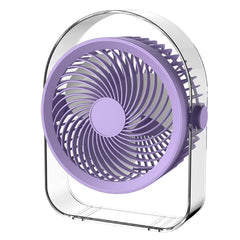 Dormitory Outdoor Desktop Night Light Silent Fan With Night Light, White Direct Plug, Purple Direct Plug, White Rechargeable, Purple Rechargeable
