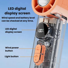 S8 High-Speed Ice Cooling Fan Digital Display Quiet Handheld Fan