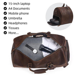 HUMERPAUL MH475 Leather Travel Tote Bag Men Casual Travel Bag, MH475