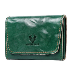 HUMERPAUL HU115 Hand-embossed Vegetable Tanned Leather Credit Card Wallet Coin Pouch