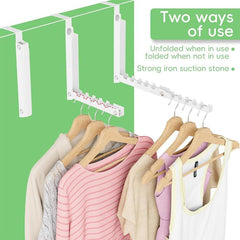 FS-2621 Double Folding Over-The-Door Clothes Drying Rack No-Drill Door Storage Hanger, FS-2621