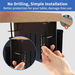 FS-2619 Clip-On Desk Side Storage Rack No-Drill Computer Stand With Pen Holder