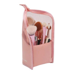Large Capacity Mesh Portable Cosmetic Bag For Eyebrow Pencils, Lipsticks & Makeup Brushes