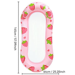 Inflatable Thickened Floating Bed Water Air Lounger, Yellow Lemon, Watermelon Pattern, Strawberry Pattern, Lime Pineapple Pattern, Sequined Starry Blue, Sequined Starry Pink, Sequins Watermelon Pattern, Sequins Strawberry Pattern, Sequins Mermaid      ...