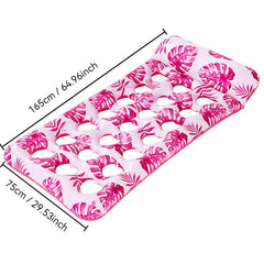 Inflatable Thickened Floating Bed Water Air Lounger, Wavy Starry Sky Blue, Pink, Blue, Yellow, Green, Starry Pink Holes, Starry Blue Holes, Starry Sky Rainbow Holes, Sequin Lime Blossom Holes, Sequin Pink Flower Cupcake Holes, Lemon Pattern Holes      ...