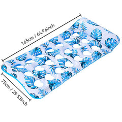 Inflatable Thickened Floating Bed Water Air Lounger, Wavy Starry Sky Blue, Pink, Blue, Yellow, Green, Starry Pink Holes, Starry Blue Holes, Starry Sky Rainbow Holes, Sequin Lime Blossom Holes, Sequin Pink Flower Cupcake Holes, Lemon Pattern Holes      ...