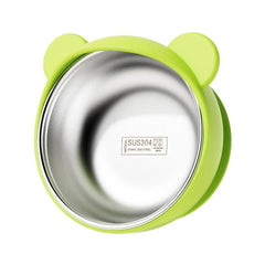 Baby Feeding Bowl with Strong Suction Base, 304 Stainless Steel Inner & Silicone Outer Shell, Spill-Proof Insulated Toddler Training Bowl