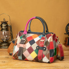 Leather Casual Large Capacity Patchwork Handbag Shoulder Bag