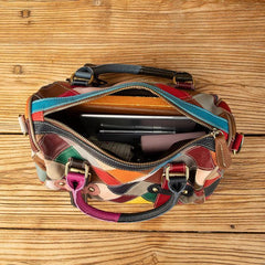 Leather Casual Large Capacity Patchwork Handbag Shoulder Bag