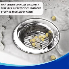 LsCook 11.5 cm Wide-Rim Stainless Steel Sink Strainer Metal Food Residue Filter Tool