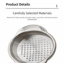 LsCook Kitchen 304 Stainless Steel Can Strainer Non-slip Dual-Handle Draining Tool