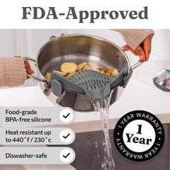 LsCook Silicone Pasta Strainer Wide Mouth Colander