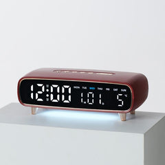 LED Digital Alarm Clock With Night Light, Date/Weekday/Temperature, 2 Alarms, Countdown Timer, 3 Brightness Levels, USB Output Port