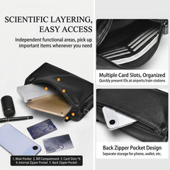 WEIXIER W133  Mens Small Crossbody Bag Versatile Messenger Clutch with 6 Card Slots for Travel & Daily Use