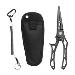 Stainless Steel Fish-Holding Pliers Open-Loop Hook Remover For Lure Fishing, Hollow Handle, With Storage Pouch