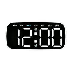 Modern Digital Wall Clock & Desk Clock LED Large Display with Date, Week, Temp, Adjustable Brightness Decorative Silent Clock