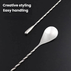 304 Stainless Steel Long-Handled Stirrer Coffee Milk Tea Spoon, LsCook 30cm