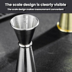 304 Stainless Steel Dual-Ended Ounce Measuring Cup Bar Mixing Measuring Cup, LsCook 30/60ml Curved Edge