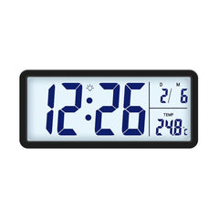 10-Inch LCD Display Desktop Electric Clock with Backlight Large Digital Wall Clock Indoor Thermometer