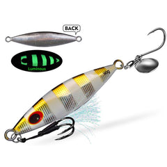 PROBEROS LF179 Metal Jigging Lures with Spinner Blade Glow in the Dark Saltwater Fishing Jigs, 30g, 40g, 60g