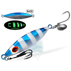 PROBEROS LF179 Metal Jigging Lures with Spinner Blade Glow in the Dark Saltwater Fishing Jigs, 80g, 90g