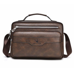 WEIXIER D1108 Men Business Retro Shoulder Bag Large Capacity Casual Waterproof PU Crossbody Bag