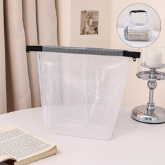 Waterproof EVA Mesh Toiletry Bag Portable Travel Storage Organizer For Bathroom Gym Swimming Makeup Wash Bag With Buckle Closure, Large Transparent Gray, Small Transparent Gray, Large Transparent White, Small Transparent White