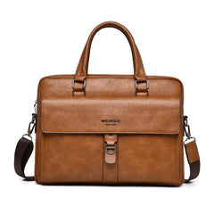 WEIXIER T665 Men Vintage Business Tote Bag Large Capacity Waterproof Laptop Bag
