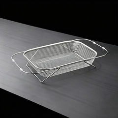 Expandable Over The Sink Colander Strainer 304 Stainless Steel Fine Mesh Drain Basket With Adjustable Arms And Standing Feet, Small, Medium, Large, Extra Large