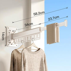 Balcony Folding Clothes Drying Rack Household Drill-Free Retractable Clothes Rod, 1-Fold Grey, 1-Fold White, 2-Fold Grey, 2-Fold White, 3-Fold Grey, 3-Fold White