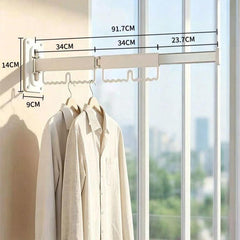 Household Rotatable Folding Clothes Drying Rack Wall-Mounted Drill-Free Retractable Clothes Rod, 1-Fold White, 2-Fold White, 3-Fold White, 4-Fold White, 5-Fold White, 1-Fold Grey, 2-Fold Grey, 3-Fold Grey, 4-Fold Grey, 5-Fold Grey