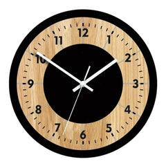 Wooden Round Analog-Digital Wall Clock 3D Decorative Home Wall Clock, 34cm