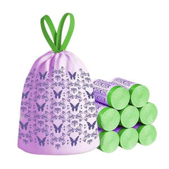 50pcs / roll  Household Thickened Portable Garbage Bags Kitchen Disposable Drawstring Trash Bags, Tulip, Lavender, Black, White, Green