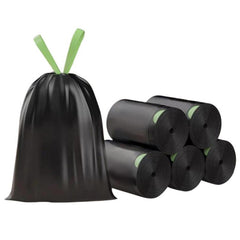 50pcs / roll  Household Thickened Portable Garbage Bags Kitchen Disposable Drawstring Trash Bags, Tulip, Lavender, Black, White, Green