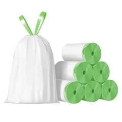 50pcs / roll  Household Thickened Portable Garbage Bags Kitchen Disposable Drawstring Trash Bags, Tulip, Lavender, Black, White, Green