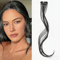 Dragon Beard Bangs Hair Extensions Clip in Long Wispy Bangs for Women Side Fringe Hairpieces for Daily Wear DIY Hair Styling, 25cm, 35cm