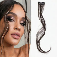 Dragon Beard Bangs Hair Extensions Clip in Long Wispy Bangs for Women Side Fringe Hairpieces for Daily Wear DIY Hair Styling, 25cm, 35cm