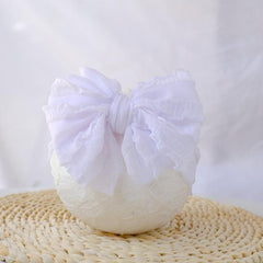 Children Wide Lace Bow Headband Soft Lace Baby Headpiece