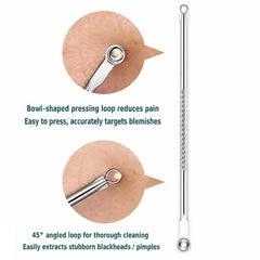 4pcs /Set Stainless Steel Blackhead Removal Needles Tweezers for Beauty Acne Treatment, Silver, Rose Gold