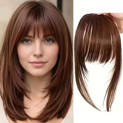 Women Invisible Seamless Realistic Bangs Wig Piece Hair Replacement