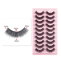 10 Pairs 8D Faux Mink Lashes Pack Fluffy Volume Dramatic False Eyelashes Natural Long Wispy Messy Curls, 203, 008, 17X, 930, 2718
