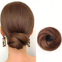 Bird's Nest Hair Bun Claw Clip Extension Messy Bun Hair Piece for Women Adjustable Synthetic Chignon Hairpiece with Large Claw Clip