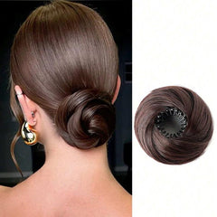 Bird's Nest Hair Bun Claw Clip Extension Messy Bun Hair Piece for Women Adjustable Synthetic Chignon Hairpiece with Large Claw Clip