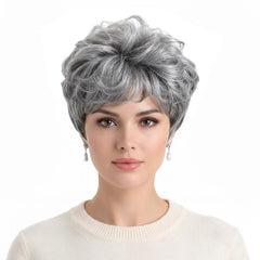 Women Short Curly Wig Cap