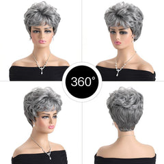 Women Short Curly Wig Cap
